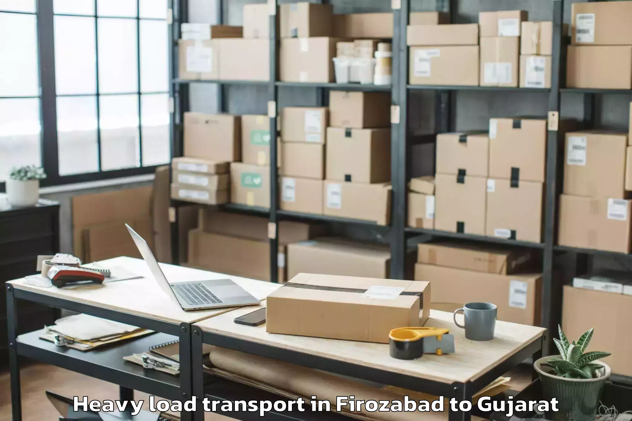 Trusted Firozabad to Dahej Heavy Load Transport